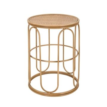 tavolino basso rotondo in metallo e rattan 55x40x40cm Samui by BICA S.p.A - view 2