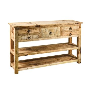 Credenza consolle in legno con 3 cassetti 150x46x90 Bleached Line by BICA S.p.A - view 2