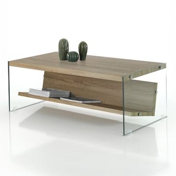 Tavolino da salotto in vetro e rovere con porta riviste Ace Wood by BICA S.p.A - view 2