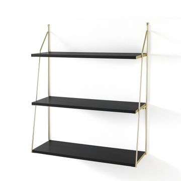 Mensola da parete moderna nera con struttura oro Charles Big Black by BICA S.p.A - view 2