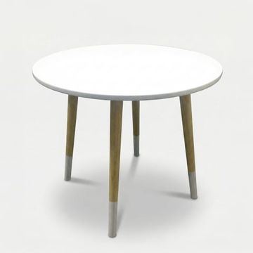 Tavolino basso tondo bianco in legno MDF per salotto 48x48 Mokai by BICA S.p.A - view 2