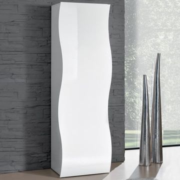 Armadio design mensola e asta appendiabiti bianco lucido Onda Wardrobe by BICA S.p.A - view 2