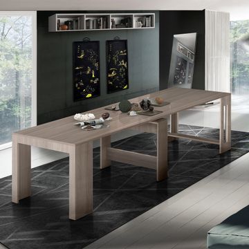 Tavolo da pranzo consolle allungabile 90x51-300cm legno olmo Pratika Pearl by BICA S.p.A - view 2