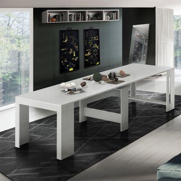 Tavolo da pranzo bianco consolle allungabile 90x51-300cm Pratika Larch by BICA S.p.A - view 2