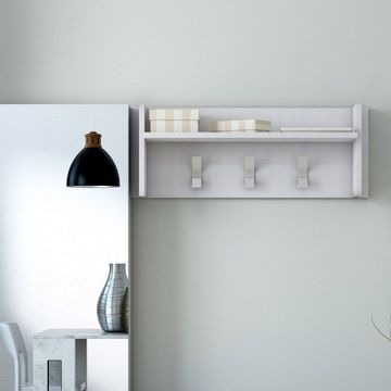 Appendiabiti da parete ingresso design moderno bianco 3 ganci ripiano by BICA S.p.A - view 2