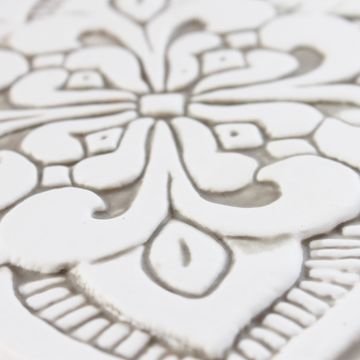 Handmade tile beige white moroccan #4 [15cm/5.9"] by G Vega - view 9