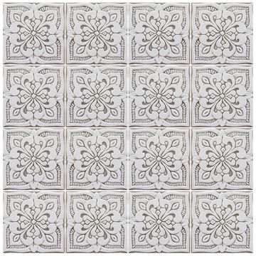 Handmade tile beige white moroccan #4 [15cm/5.9"] by G Vega - view 6