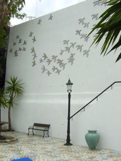 Handmade tile ceramic mural flying birds #2 by G Vega - view 2