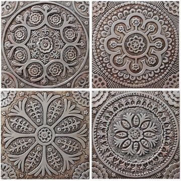 Handmade Tiles Set8 silver [30cm/11.8"] by G Vega - view 3
