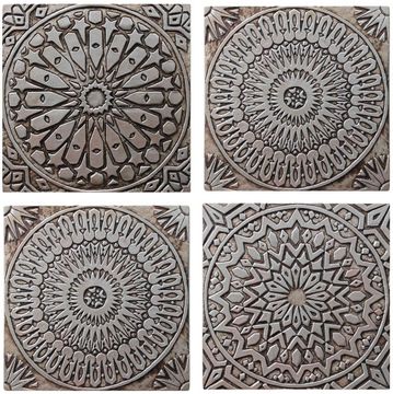 Handmade Tiles Set8 silver [30cm/11.8"] by G Vega - view 4