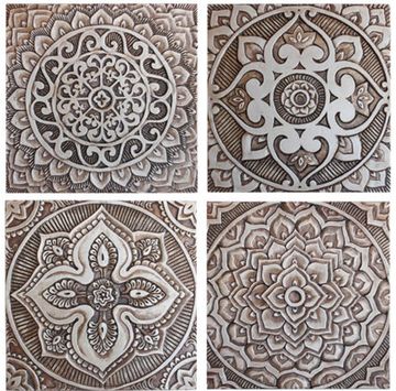 Handmade Tiles Set6 silver [30cm/11.8"] by G Vega - view 3