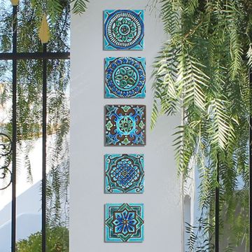 Handmade tile blue white Spanish #3 [10cm/3.9"] by G Vega - view 9
