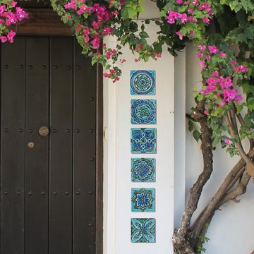 Handmade tile blue white Spanish #3 [10cm/3.9"] by G Vega - view 8