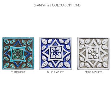 Handmade tile blue white Spanish #3 [10cm/3.9"] by G Vega - view 7