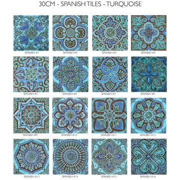 Spanish tile #5 turquoise [30cm/11.8"] by G Vega - view 6