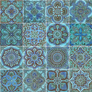 Spanish tile #5 turquoise [30cm/11.8"] by G Vega - view 7