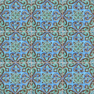 Spanish tile #5 turquoise [30cm/11.8"] by G Vega - view 3
