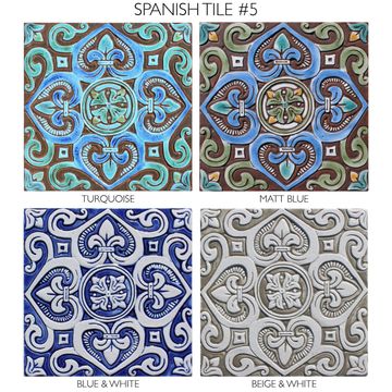 Spanish tile #5 turquoise [30cm/11.8"] by G Vega - view 5