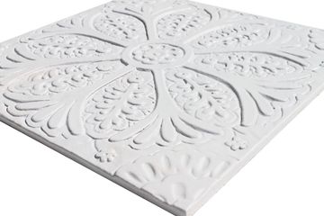 Handmade Tile white relief suzani #3 [30cm/11.8"] by G Vega - view 6
