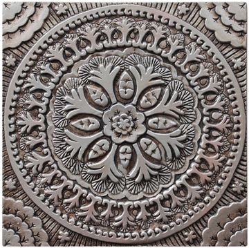 Handmade Tiles Set4 silver Suzani [30cm/11.8"] by G Vega - view 5