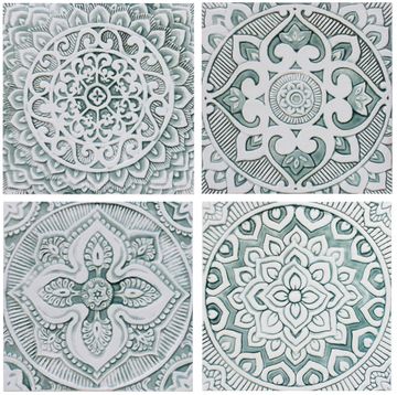 Handmade Tiles Set10 aqua [30cm/11.8"] by G Vega - view 5