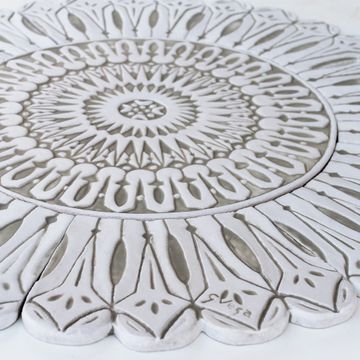 Ceramic wall mural beige moroccan cutout [52cm/20.4"] by G Vega - view 3