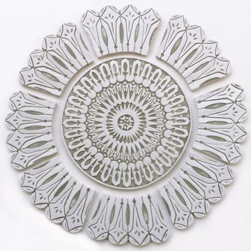 Ceramic wall mural beige moroccan cutout [52cm/20.4"] by G Vega - view 2