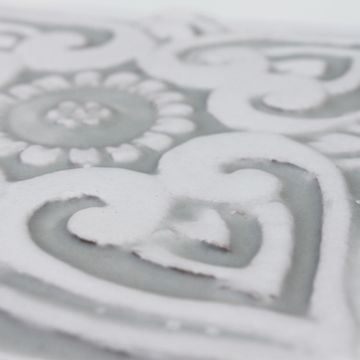 Handmade tile grey mandala #1 [15cm/5.9"] by G Vega - view 8