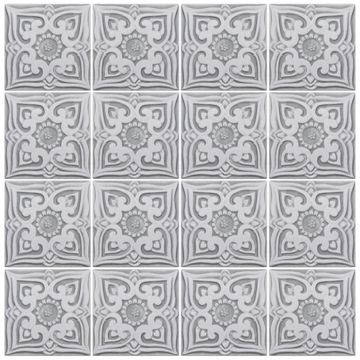 Handmade tile grey mandala #1 [15cm/5.9"] by G Vega - view 6