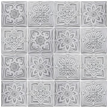Handmade tile grey mandala #1 [15cm/5.9"] by G Vega - view 7