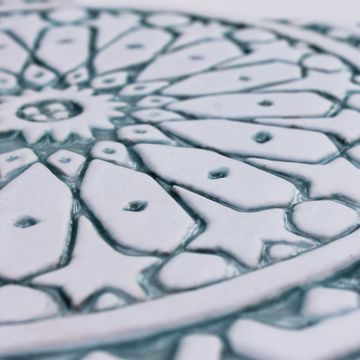 Handmade tile aqua white moroccan #1 [20cm/7.8"] by G Vega - view 5