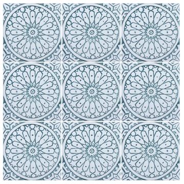 Handmade tile aqua white moroccan #1 [20cm/7.8"] by G Vega - view 7