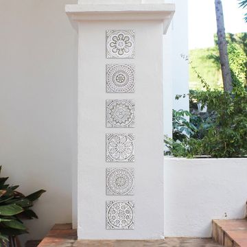 Handmade tile beige white moroccan #4 [20cm/7.8"] by G Vega - view 6