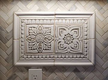 Handmade tile grey white Spanish #2 [15cm/5.9"] by G Vega - view 9