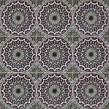 Moroccan Tile matt green Moroccan #2 [30cm/11.8"] by G Vega - view 5