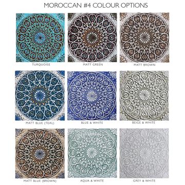 Handmade Tile Teal Moroccan #4 [30cm/11.8"] by G Vega - view 5