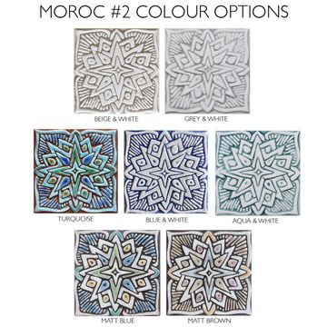 Handmade tile blue white moroccan #2 [15cm/5.9"] by G Vega - view 4
