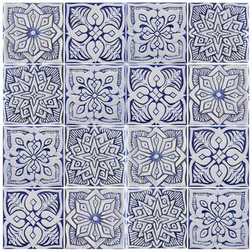 Handmade tile blue white moroccan #2 [15cm/5.9"] by G Vega - view 7