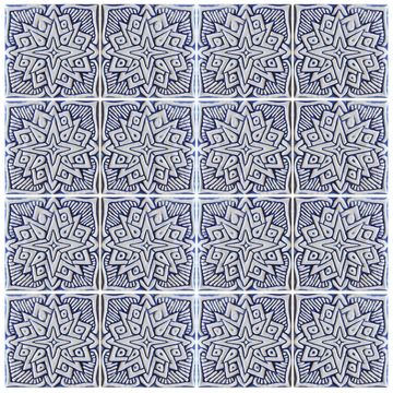 Handmade tile blue white moroccan #2 [15cm/5.9"] by G Vega - view 6