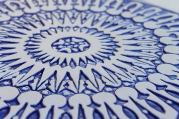 Handmade tile blue white moroccan #3 [30cm/11.8"] by G Vega - view 4