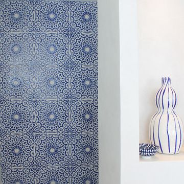 Handmade tile blue white moroccan #3 [30cm/11.8"] by G Vega - view 8