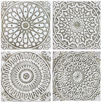 Handmade Tiles Set8 beige [30cm/11.8"] by G Vega - view 4