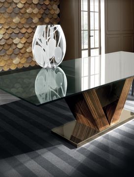 VANITY - Rectangular wood and glass table by Costantini Pietro - view 2