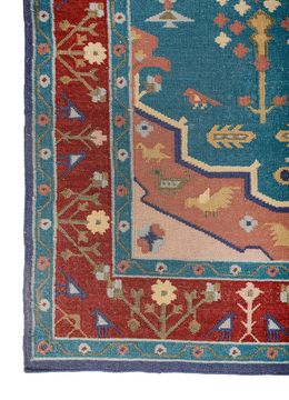 Bedouin ADWL-23002, Peacock Blue/Red Ochre by Jaipur Rugs - view 8