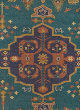 Bedouin ADWL-23002, Peacock Blue/Red Ochre by Jaipur Rugs - view 5