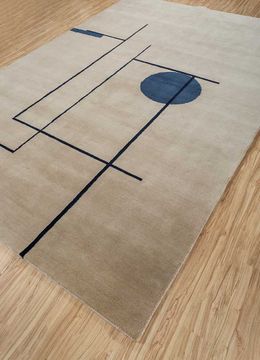 Sthir AIWL-3010, Soft Gold/Alaskan Blue by Jaipur Rugs - view 3