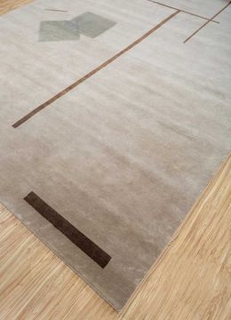 Sthir AIWL-3014, Soft Beige/Wood Brown by Jaipur Rugs - view 3