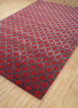 Aakar ESK-454, Ruby Red/Black Olive by Jaipur Rugs - view 2