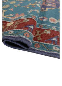 Bedouin ADWL-23002, Peacock Blue/Red Ochre by Jaipur Rugs - view 3