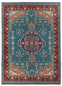 Bedouin ADWL-23002, Peacock Blue/Red Ochre by Jaipur Rugs - view 2